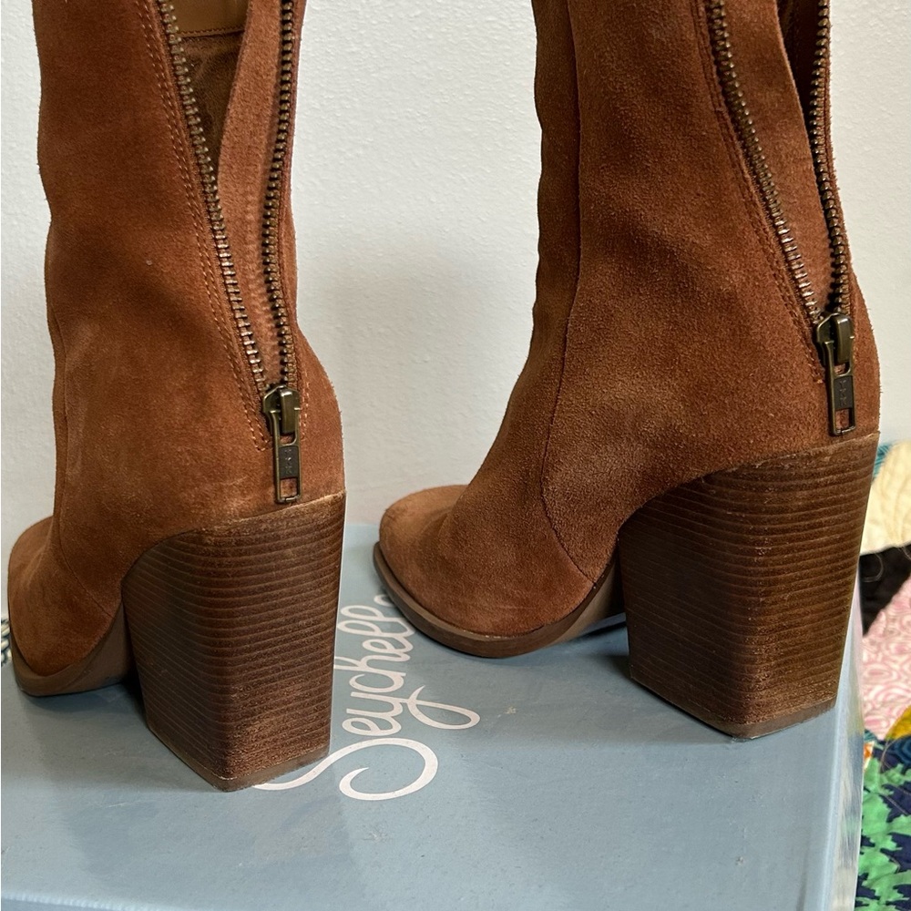 Seychelles Brown Suede Block Heel Boots - Picture 3 of 6